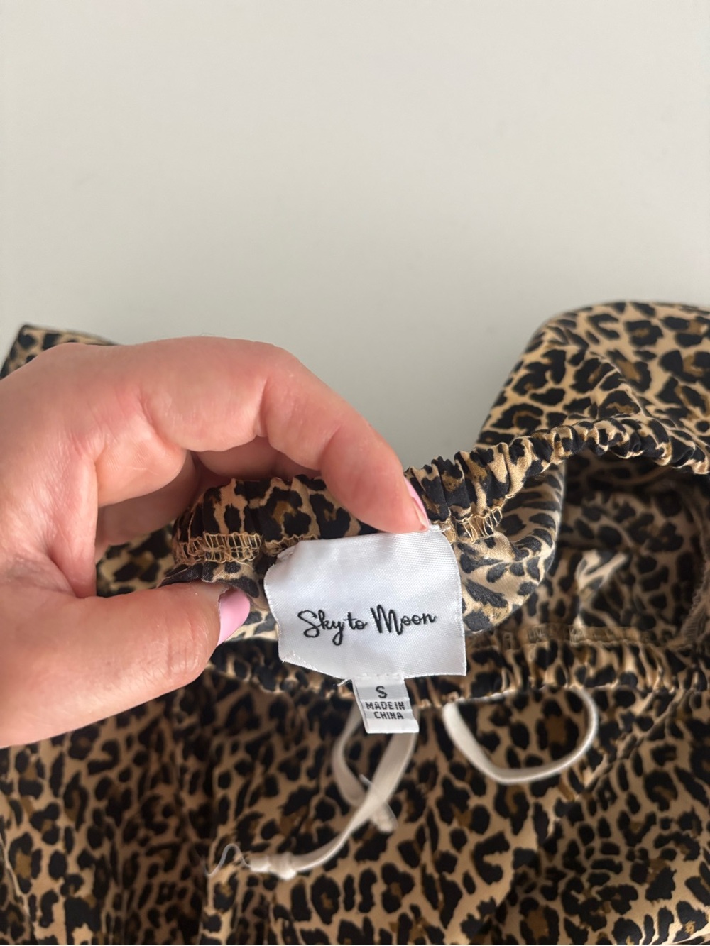Sky to Moon Leopard Print Drawstring Pants